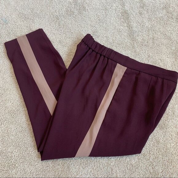 ARITZIA Babaton Dexter tuxedo pants burgundy maroon plum Sz 10🔥 - Picture 6 of 13